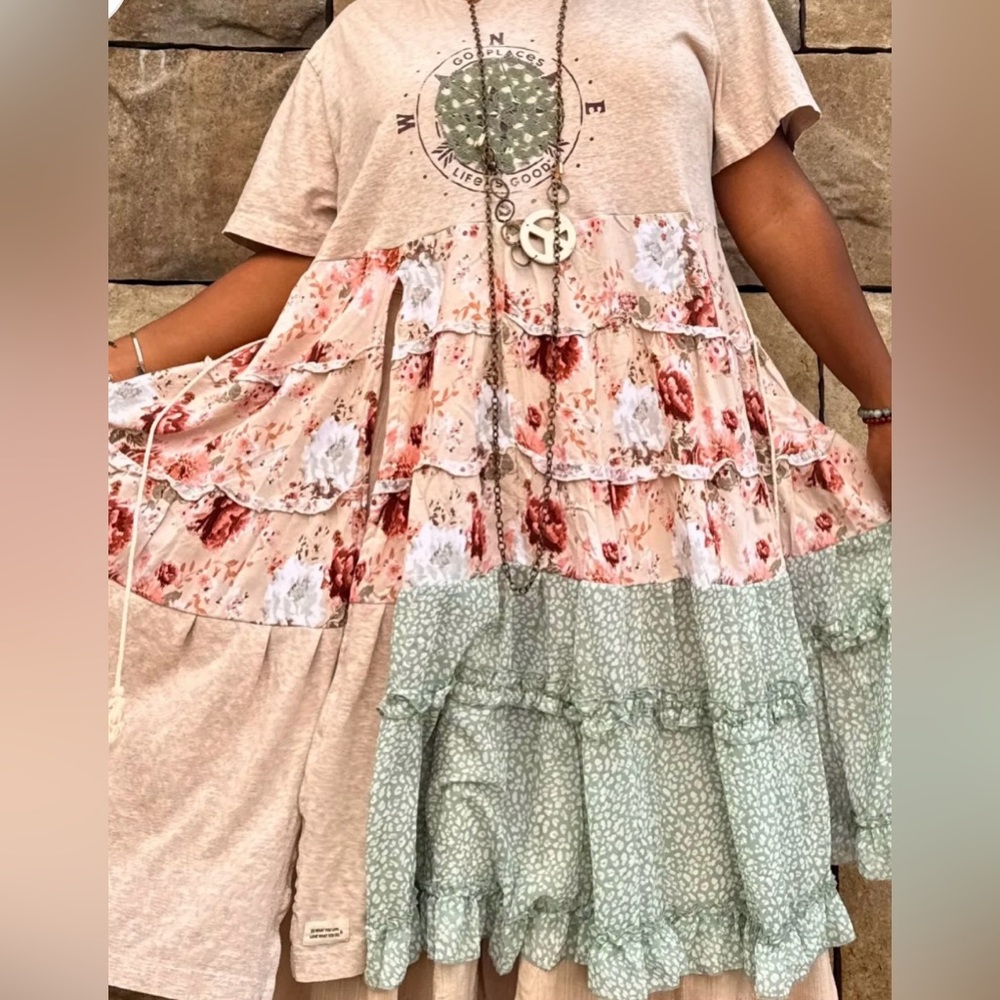 Floral Patchwork Boho Dress patterns may very - Picture 1 of 4